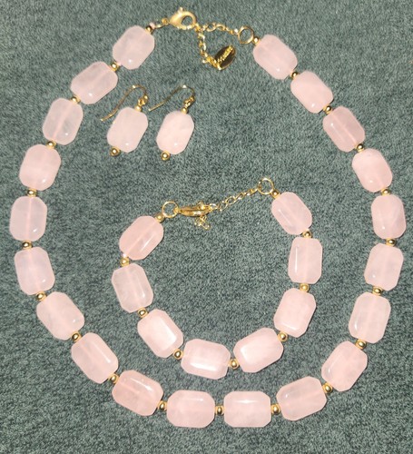 Rose pink quartz necklace - rose/pink,