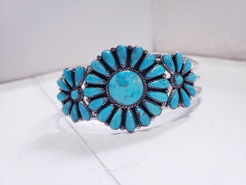 Stauer turquoise flower cuff - turquoise,